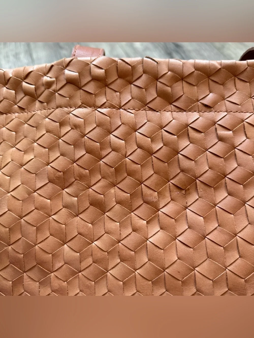 Madewell Woven Leather Tote – Cognac Brown